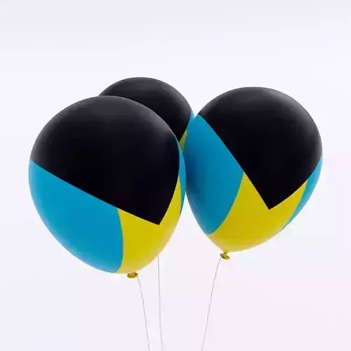 Bahamas balloon low poly 3d model 