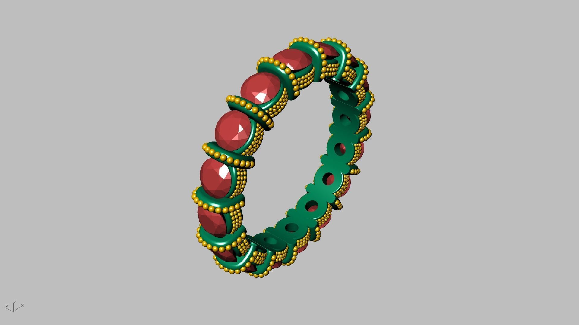 milgrain bar set eternity ring stl verified  3D print model_24