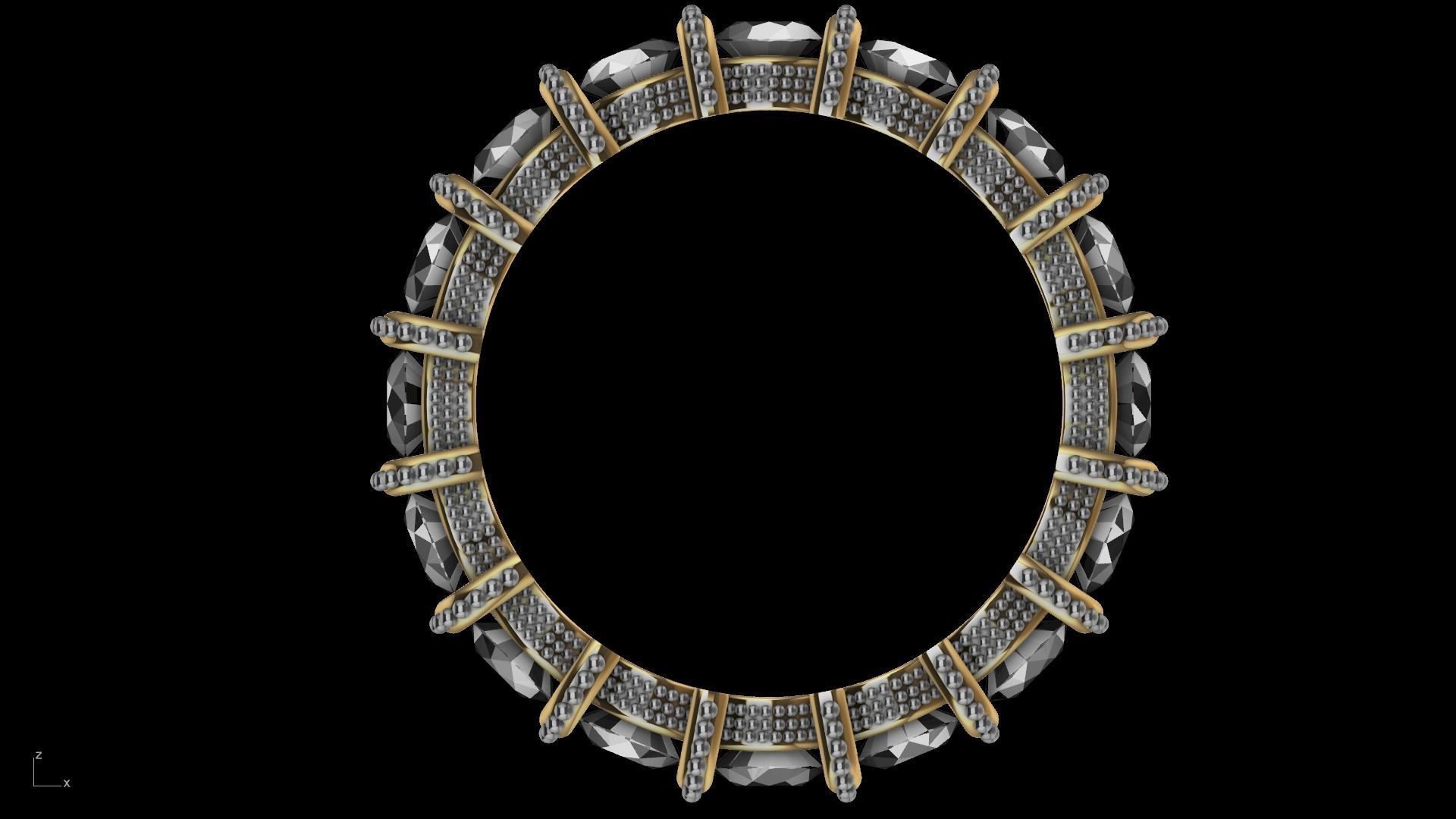 milgrain bar set eternity ring stl verified  3D print model_3