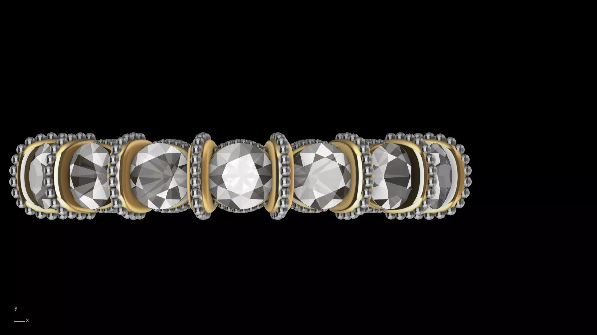 milgrain bar set eternity ring stl verified  3D print model_0