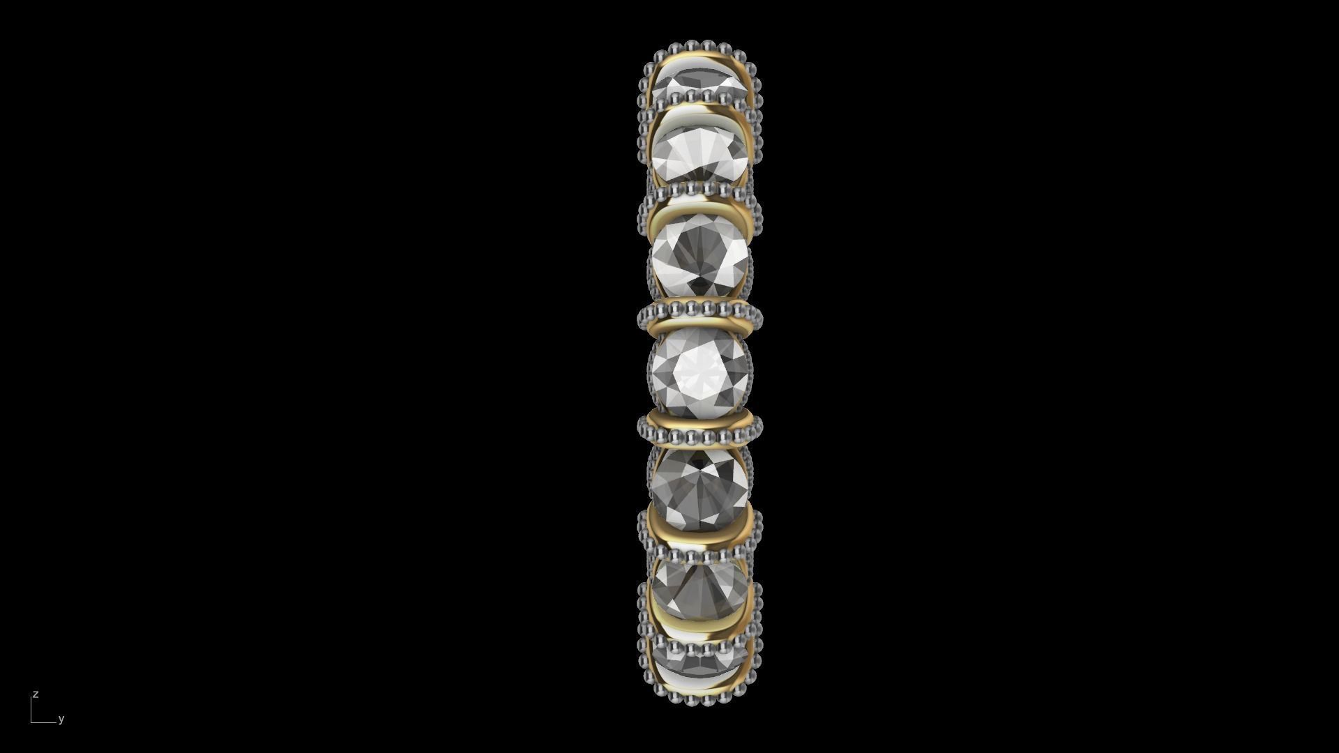 milgrain bar set eternity ring stl verified  3D print model_4
