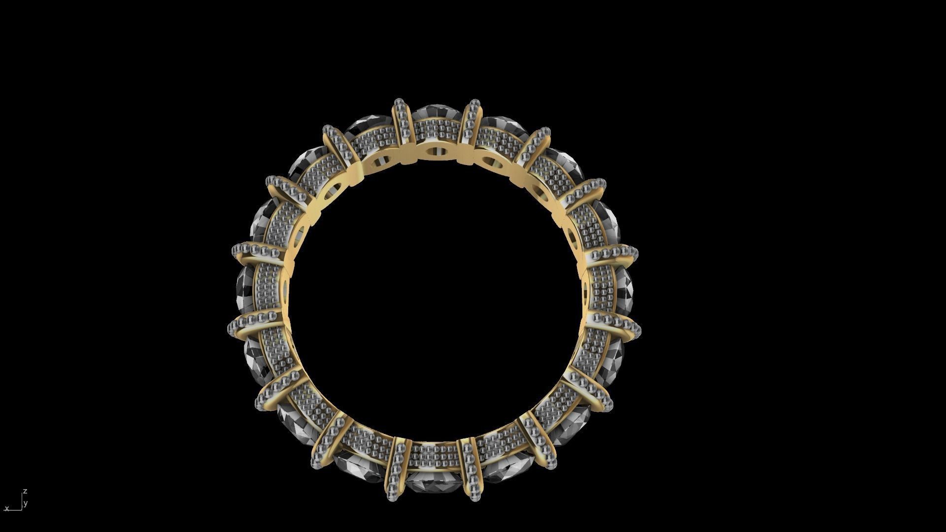 milgrain bar set eternity ring stl verified  3D print model_12