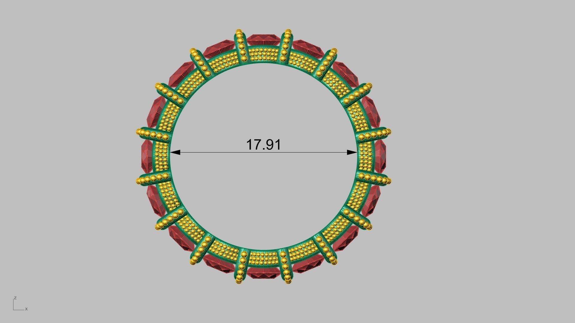 milgrain bar set eternity ring stl verified  3D print model_21