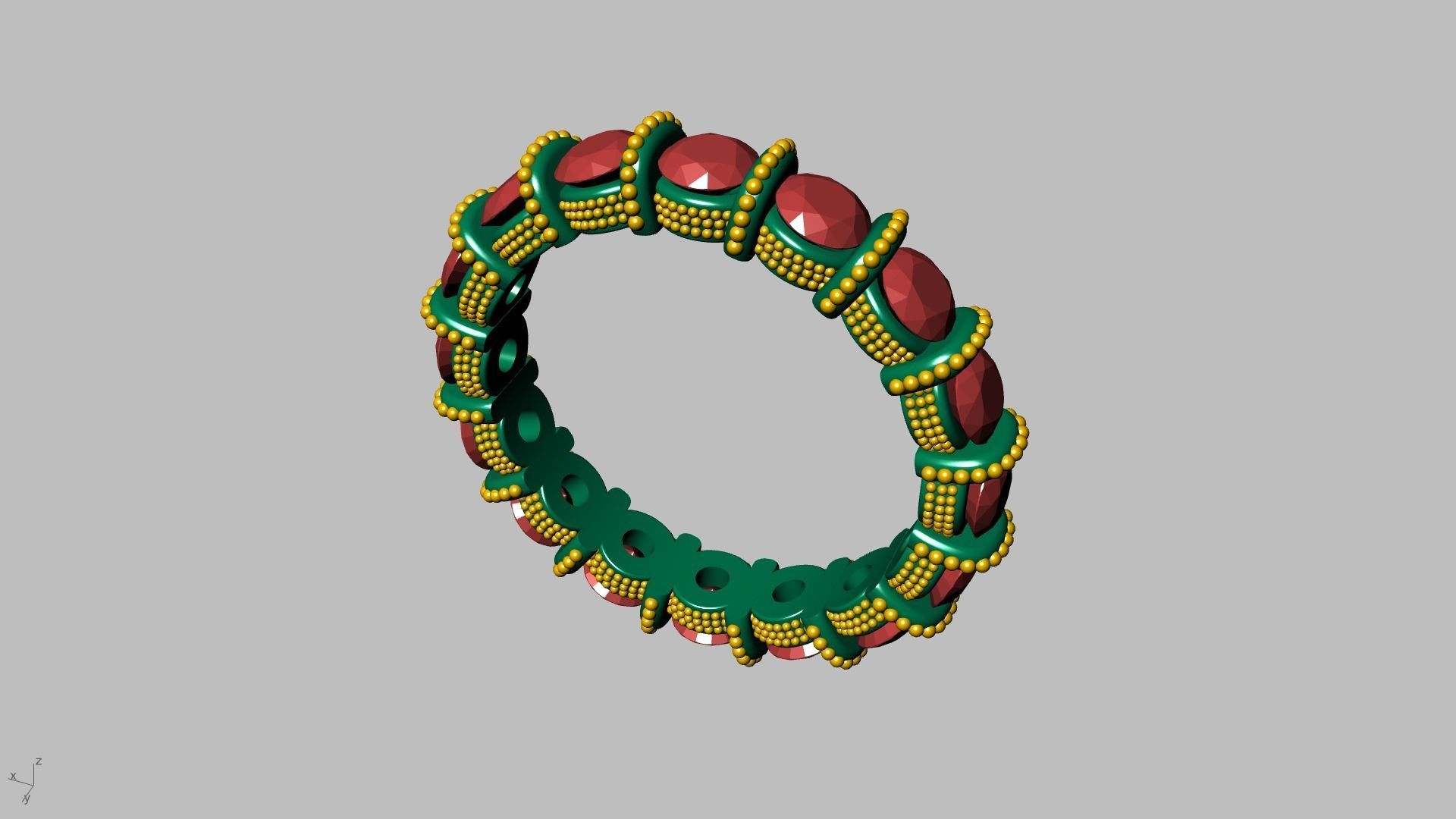 milgrain bar set eternity ring stl verified  3D print model_23