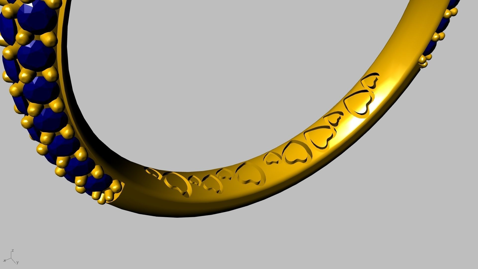 heart engraved diamond ring stl verified  3D print model_24