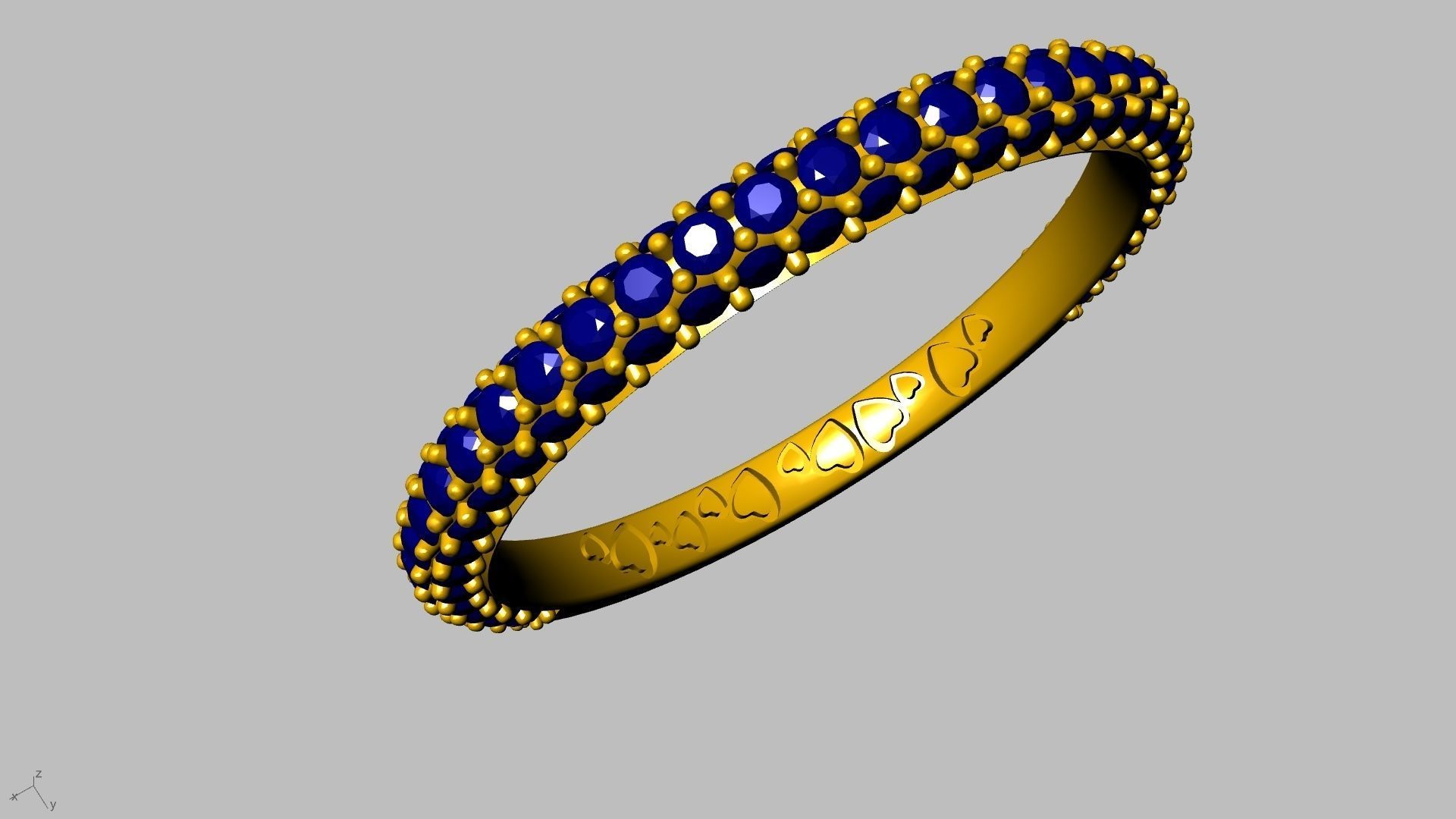 heart engraved diamond ring stl verified  3D print model_22