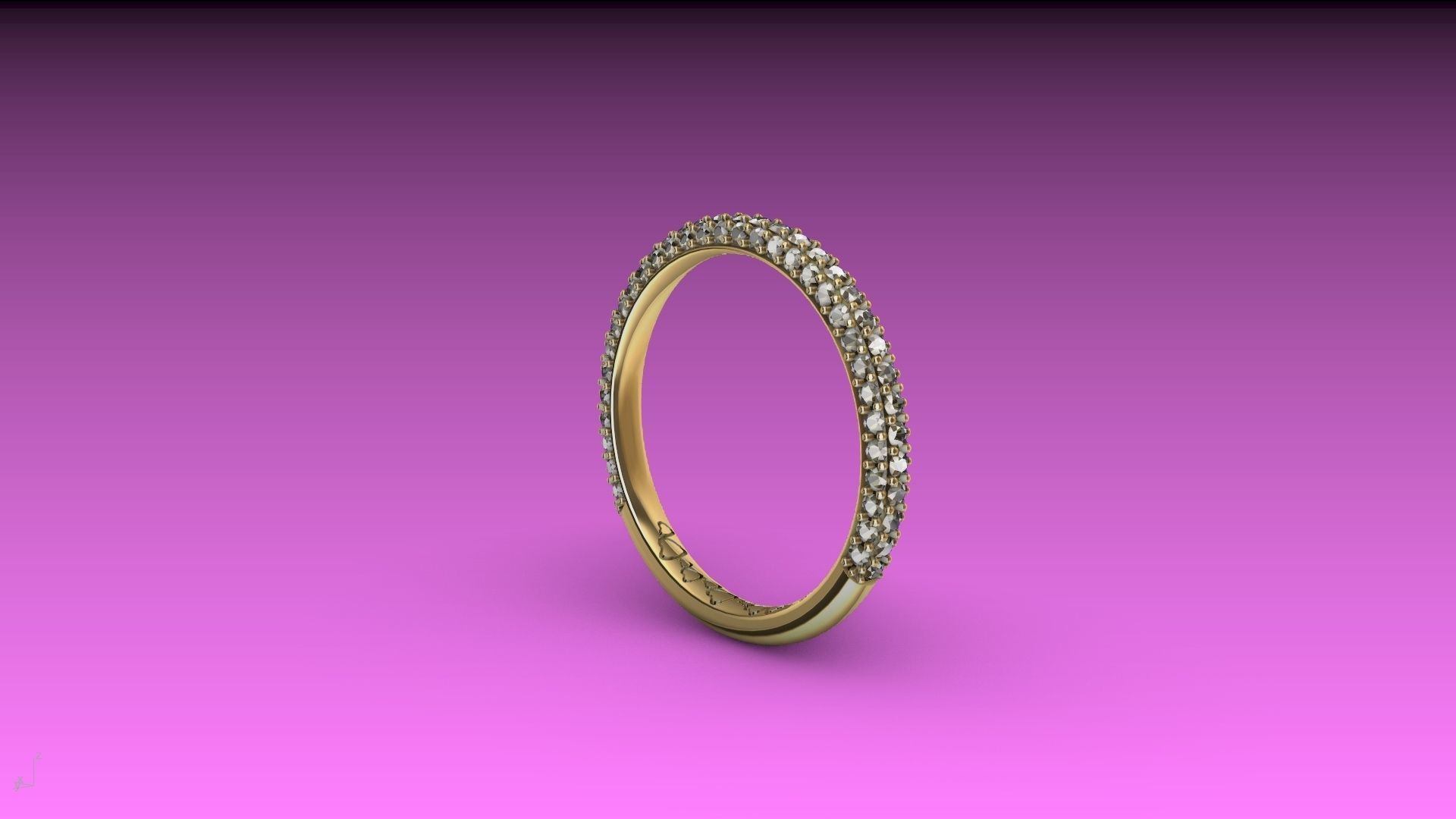 heart engraved diamond ring stl verified  3D print model_18