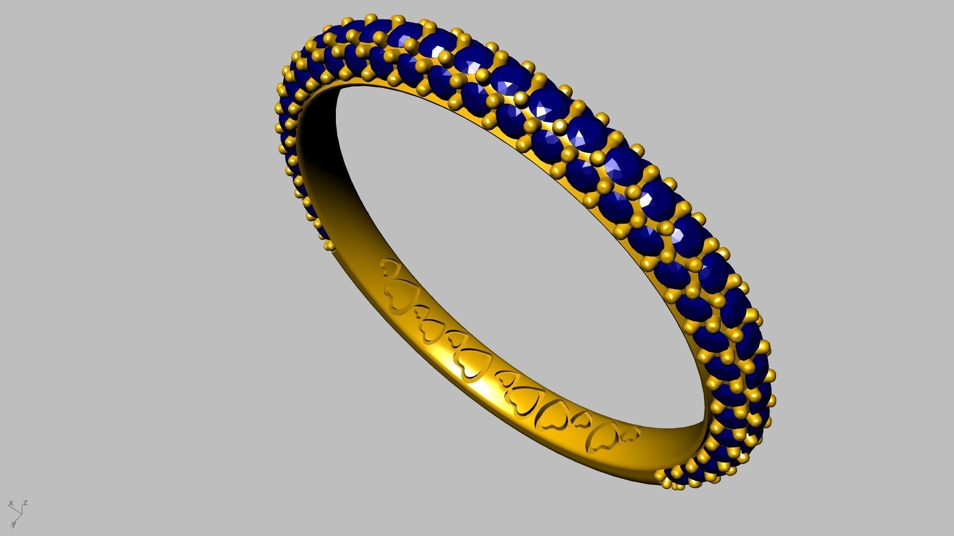 heart engraved diamond ring stl verified  3D print model_21