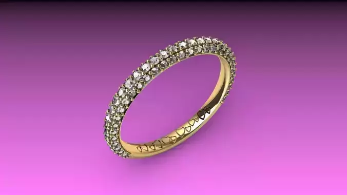 heart engraved diamond ring stl verified  3D print model