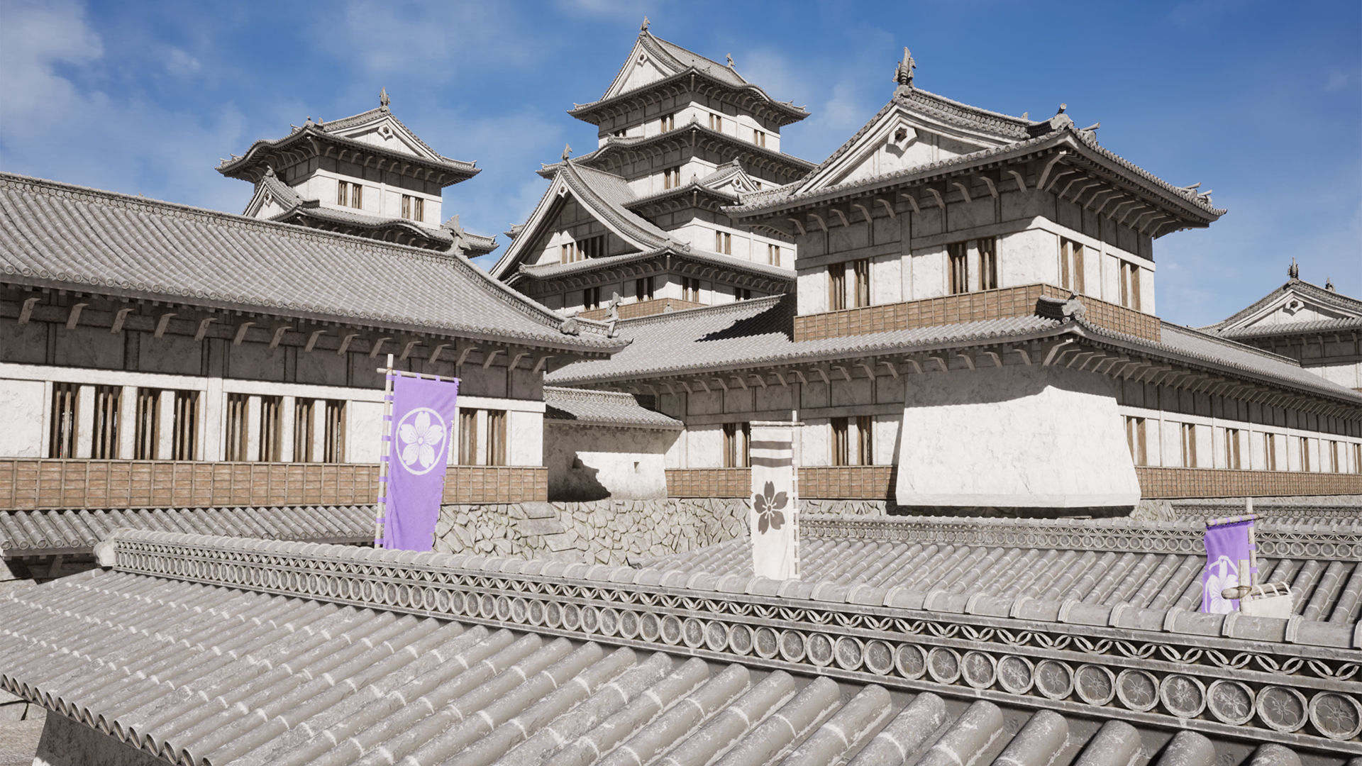 Japanese Modular Castle Low-poly 3D model_2