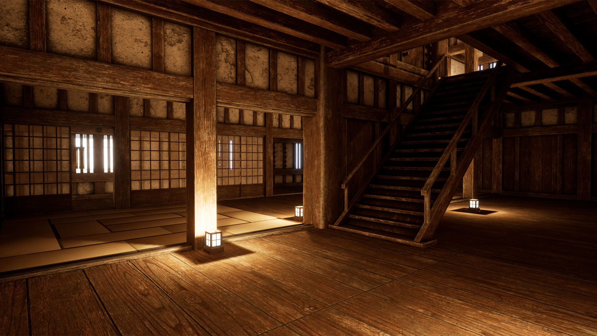 Japanese Modular Castle Low-poly 3D model_10