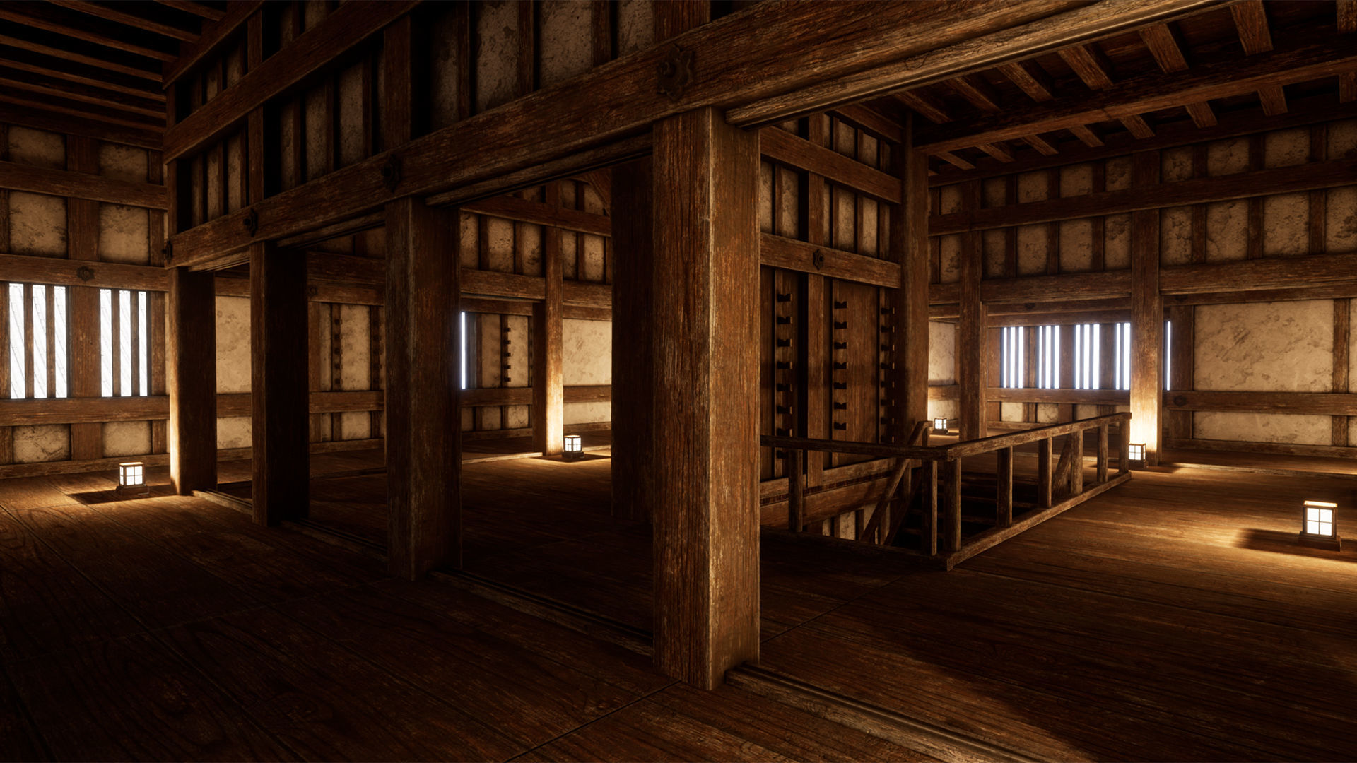 Japanese Modular Castle Low-poly 3D model_11