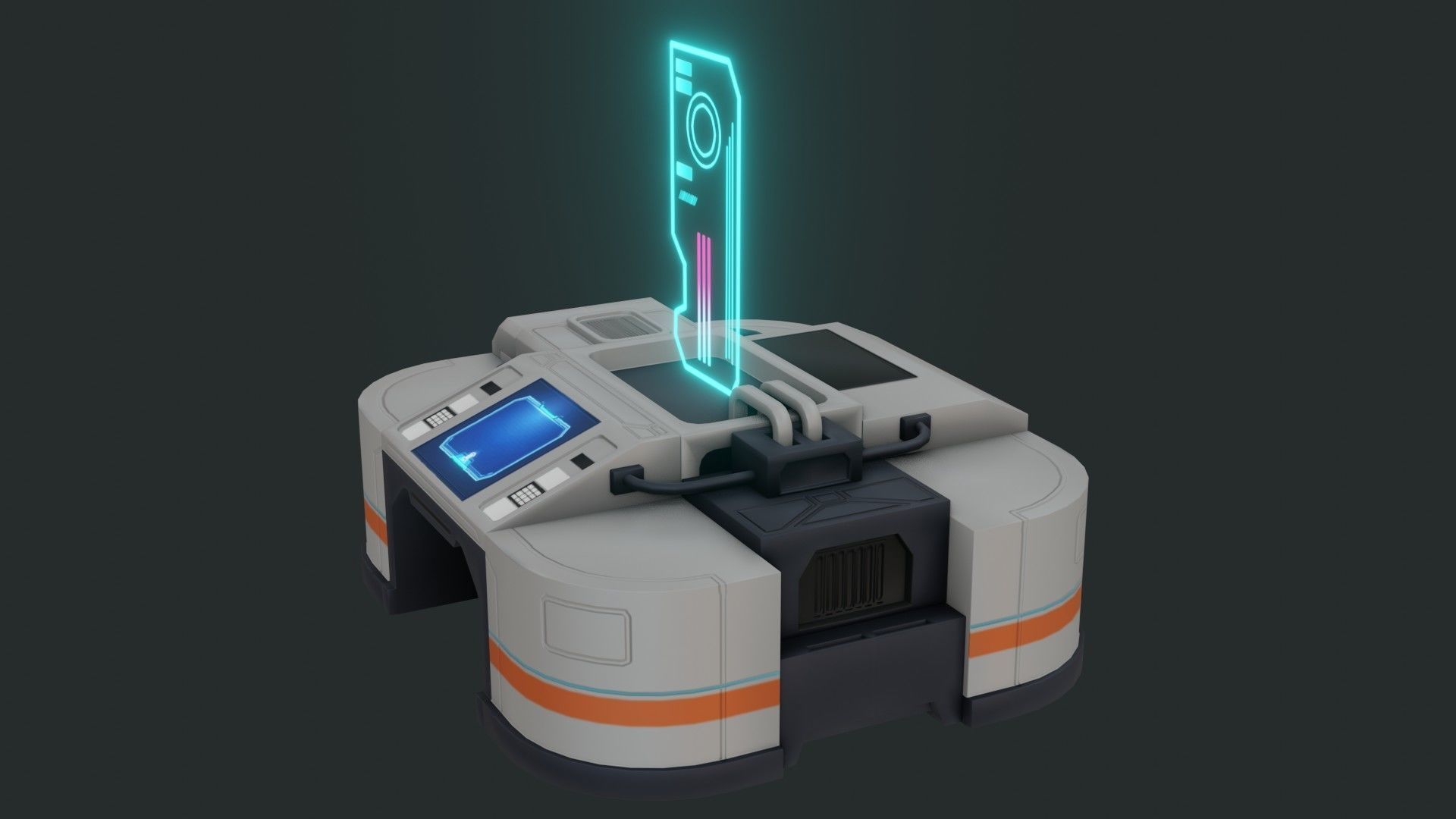 Sci-Fi Control Panel - Game Ready - PBR Low-poly 3D model_1