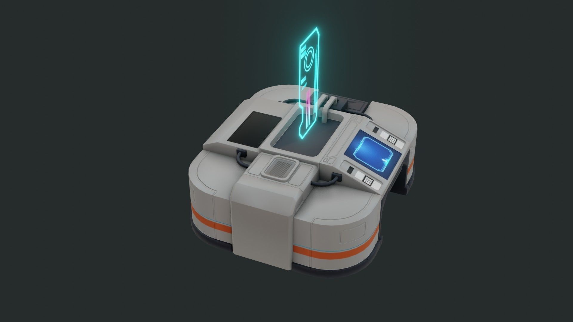 Sci-Fi Control Panel - Game Ready - PBR Low-poly 3D model_14