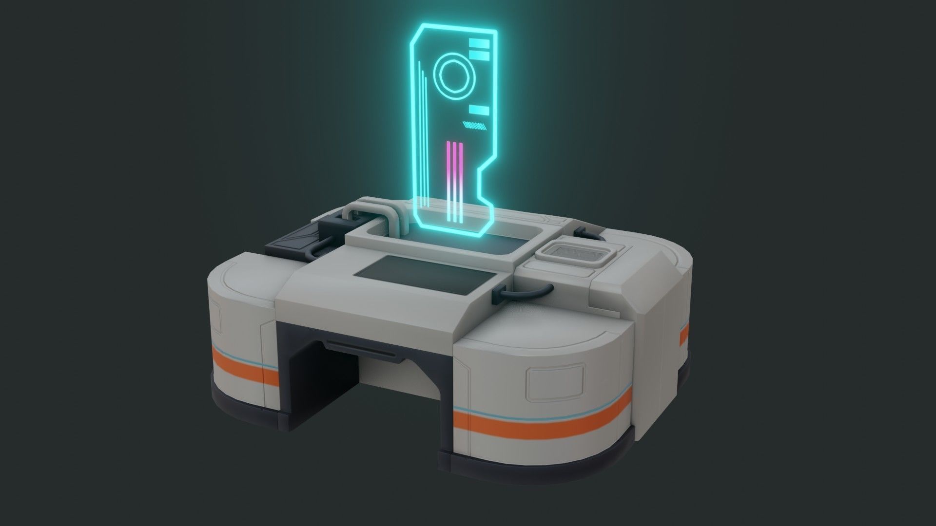 Sci-Fi Control Panel - Game Ready - PBR Low-poly 3D model_5