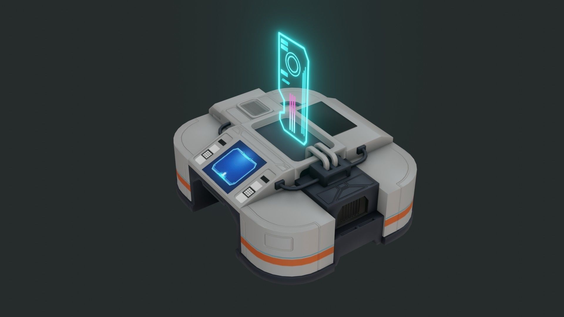 Sci-Fi Control Panel - Game Ready - PBR Low-poly 3D model_11