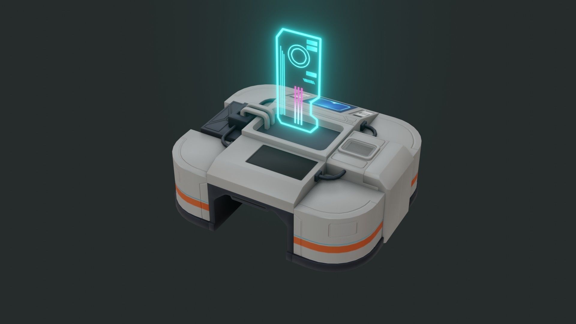 Sci-Fi Control Panel - Game Ready - PBR Low-poly 3D model_13