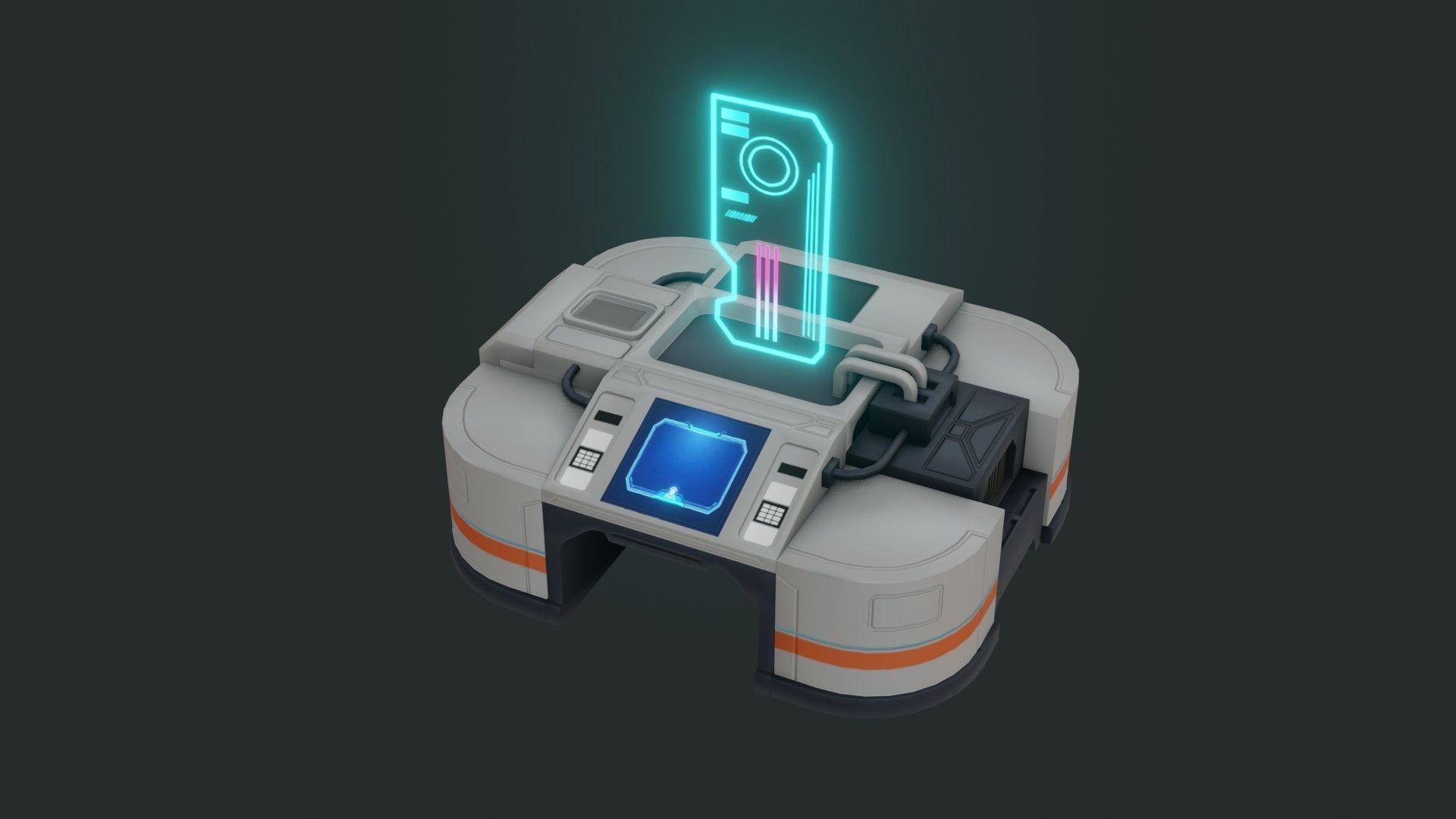 Sci-Fi Control Panel - Game Ready - PBR Low-poly 3D model_10
