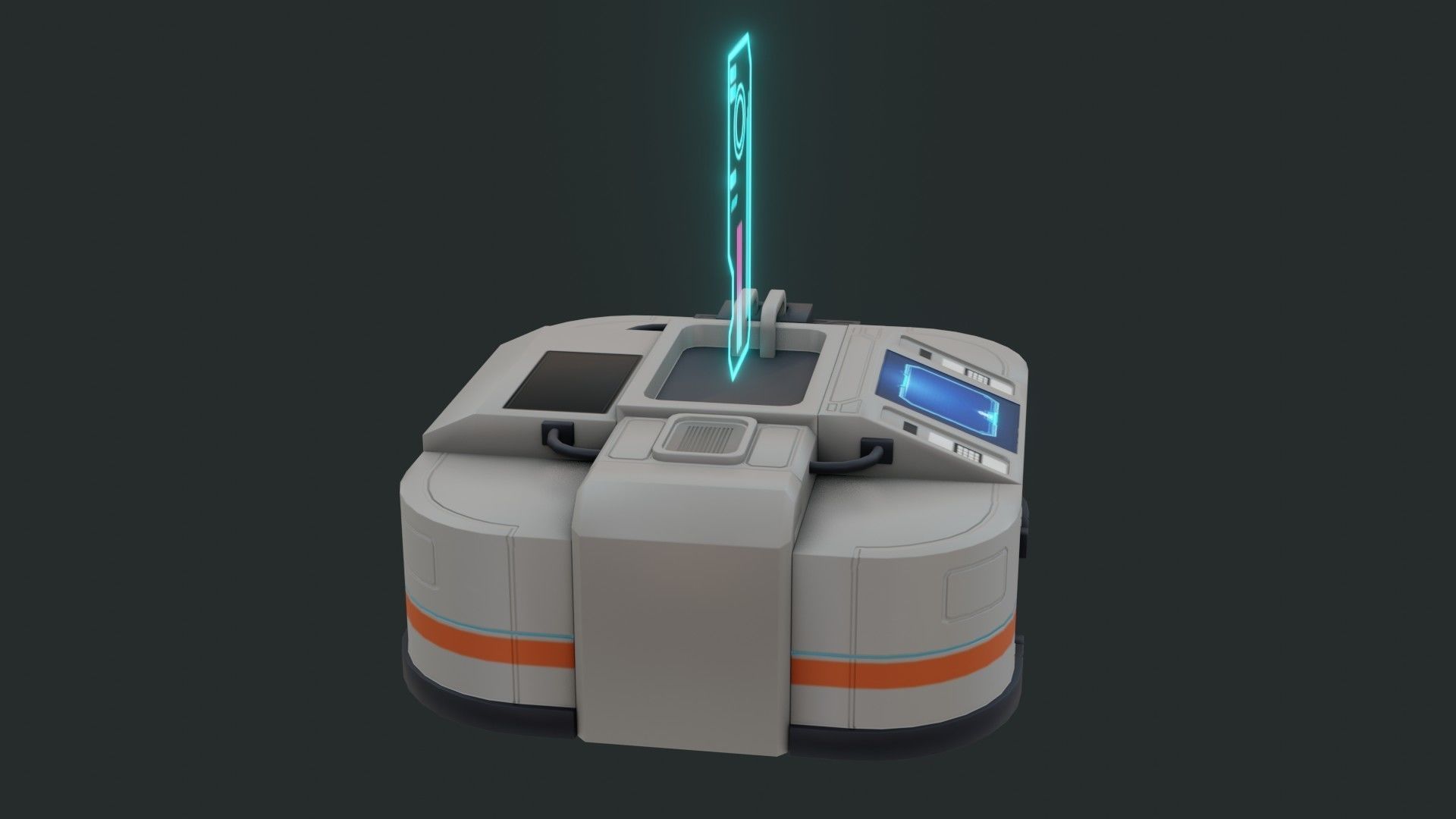 Sci-Fi Control Panel - Game Ready - PBR Low-poly 3D model_7