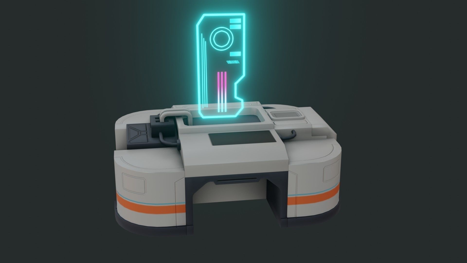 Sci-Fi Control Panel - Game Ready - PBR Low-poly 3D model_4