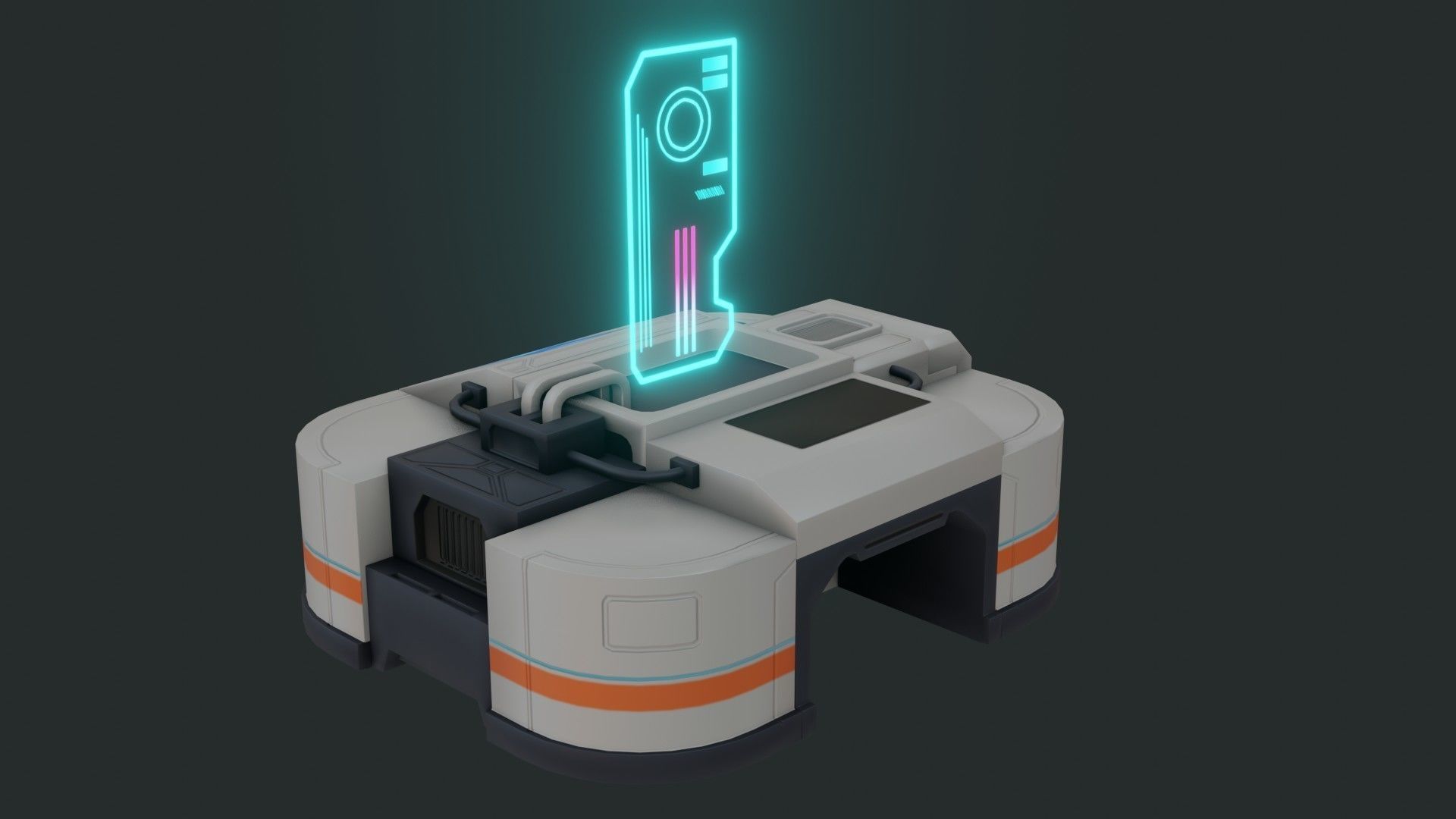Sci-Fi Control Panel - Game Ready - PBR Low-poly 3D model_3