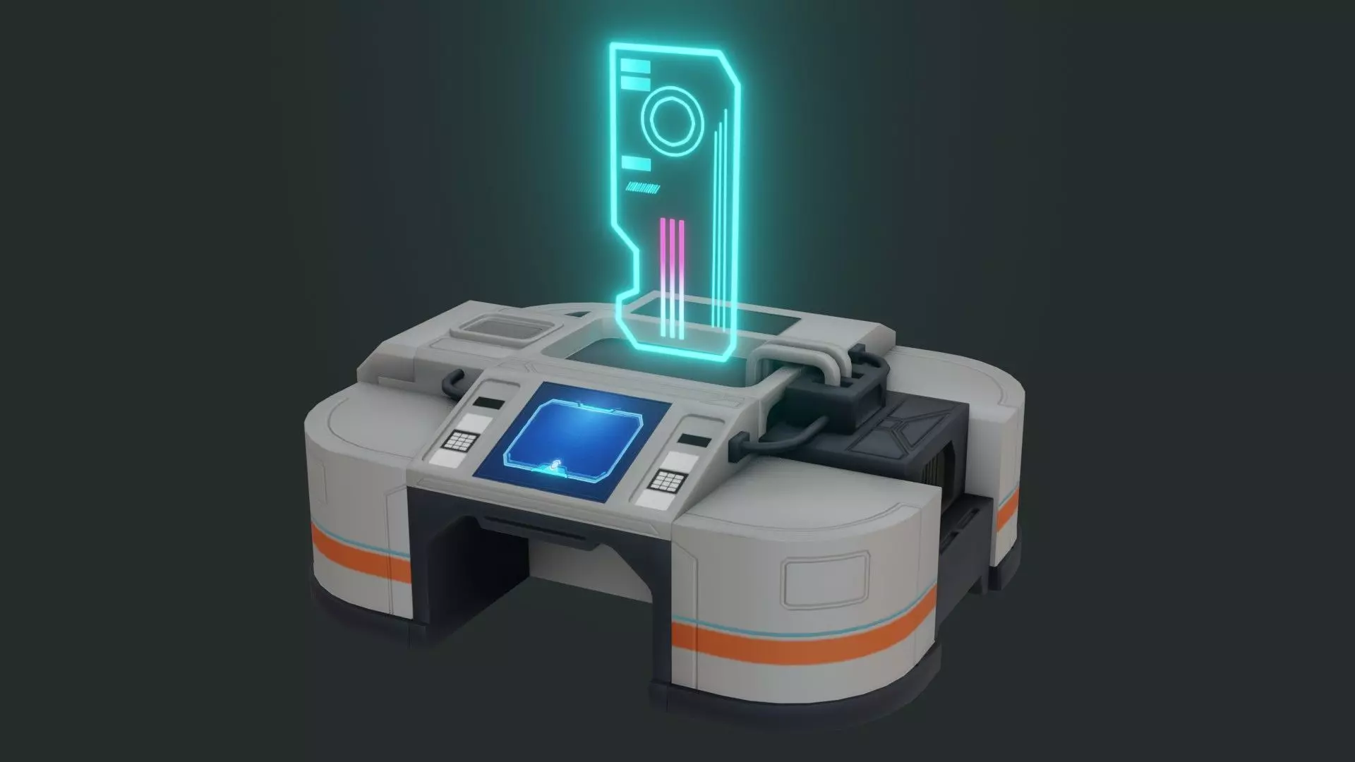 Sci-Fi Control Panel - Game Ready - PBR Low-poly 3D model_0