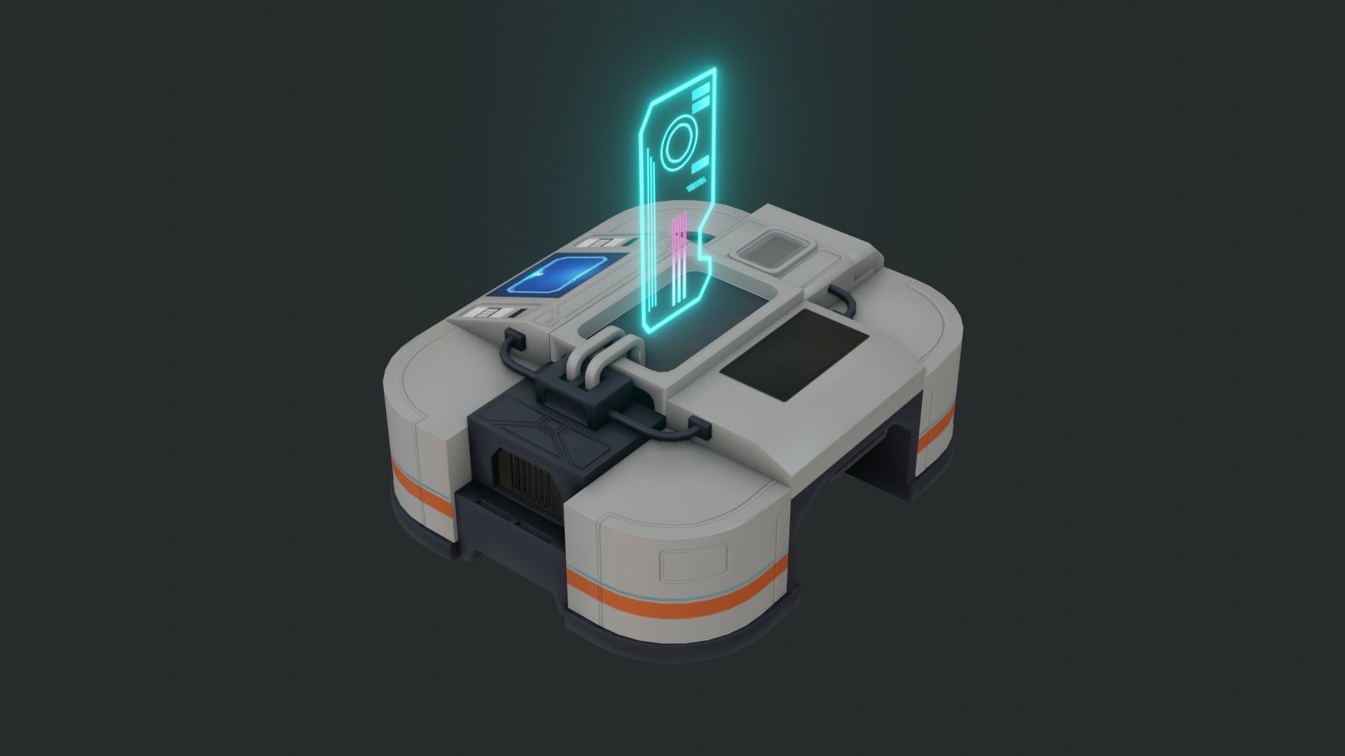 Sci-Fi Control Panel - Game Ready - PBR Low-poly 3D model_12