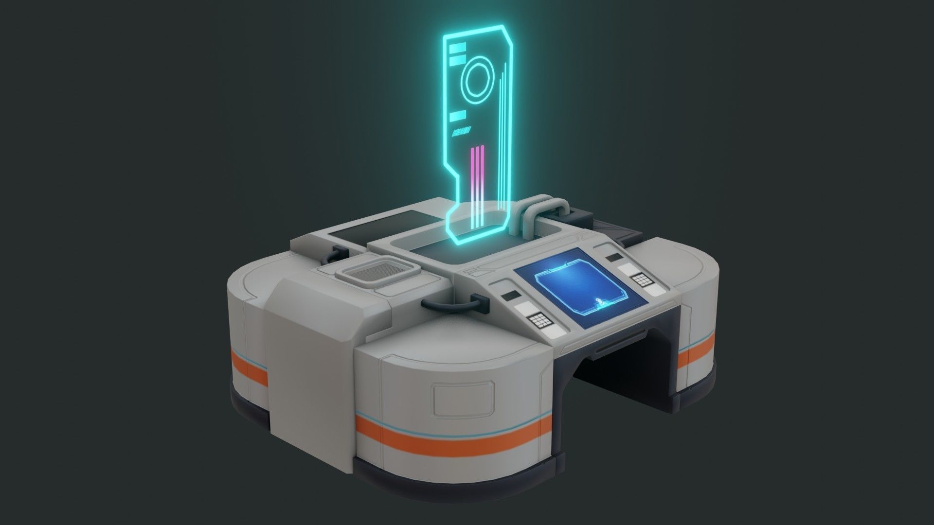 Sci-Fi Control Panel - Game Ready - PBR Low-poly 3D model_8
