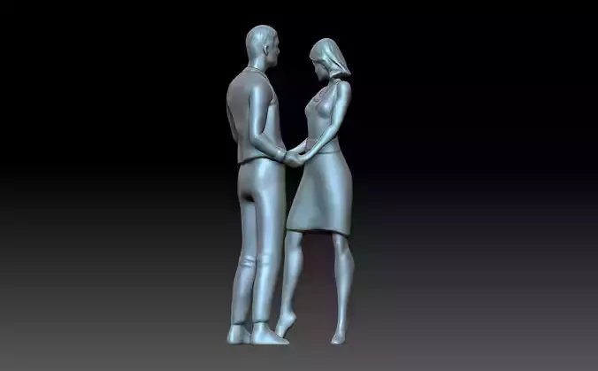 Couple man and woman 3D print model