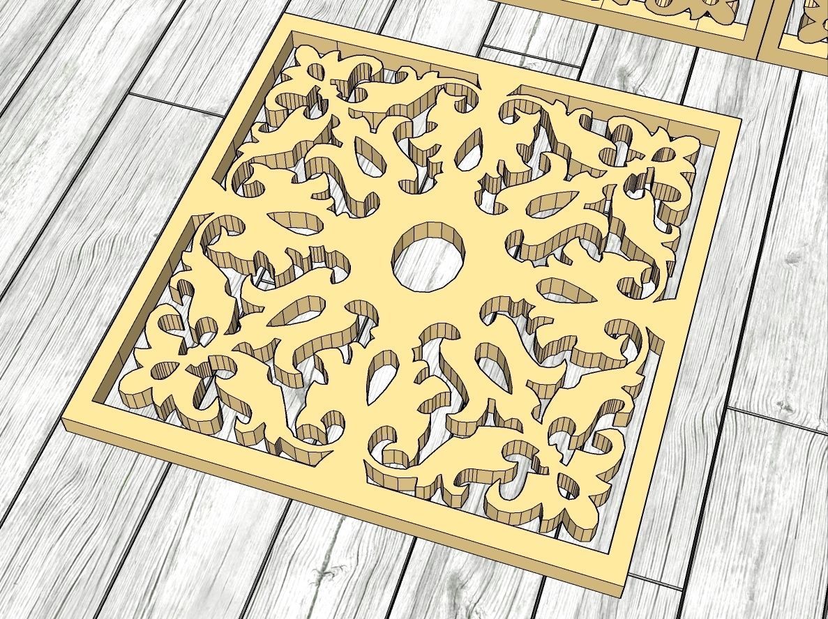 Decorative Panels Pack 5 3D Model Collection_34