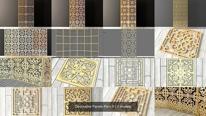 Decorative Panels Pack 5 3D Model Collection