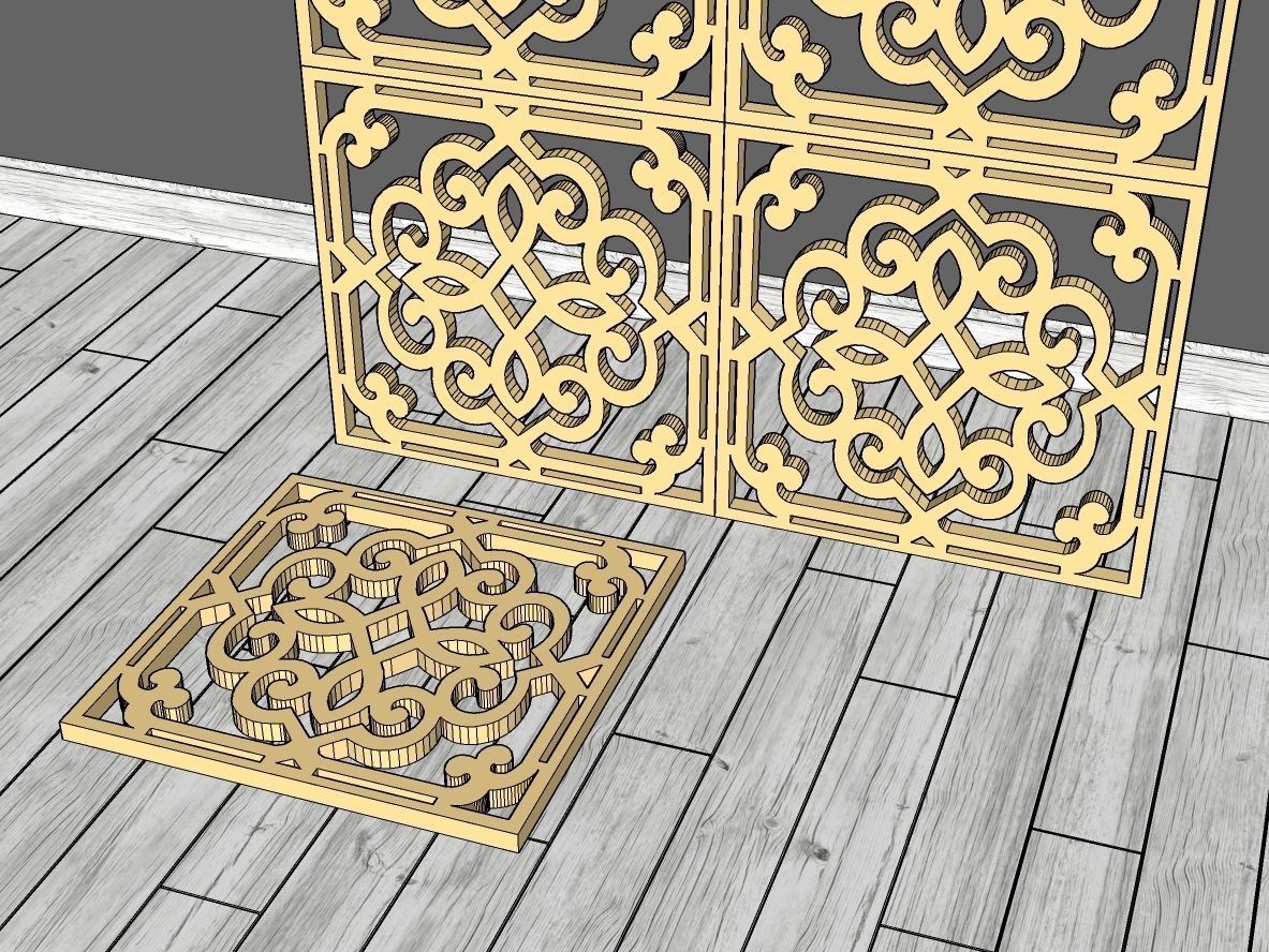 Decorative Panels Pack 5 3D Model Collection_16