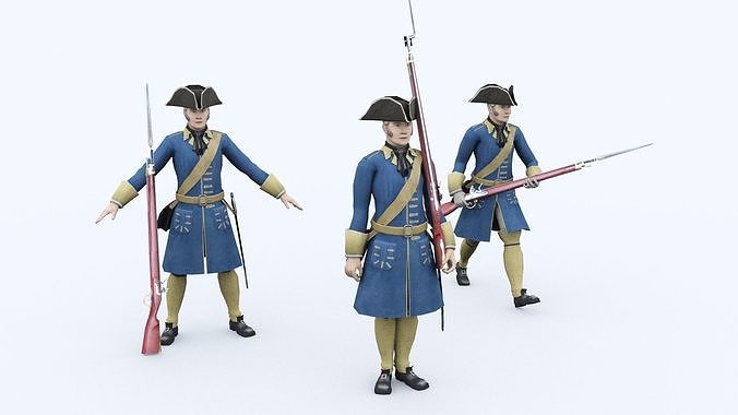 Swedish infantryman1709 Low-poly 3D model