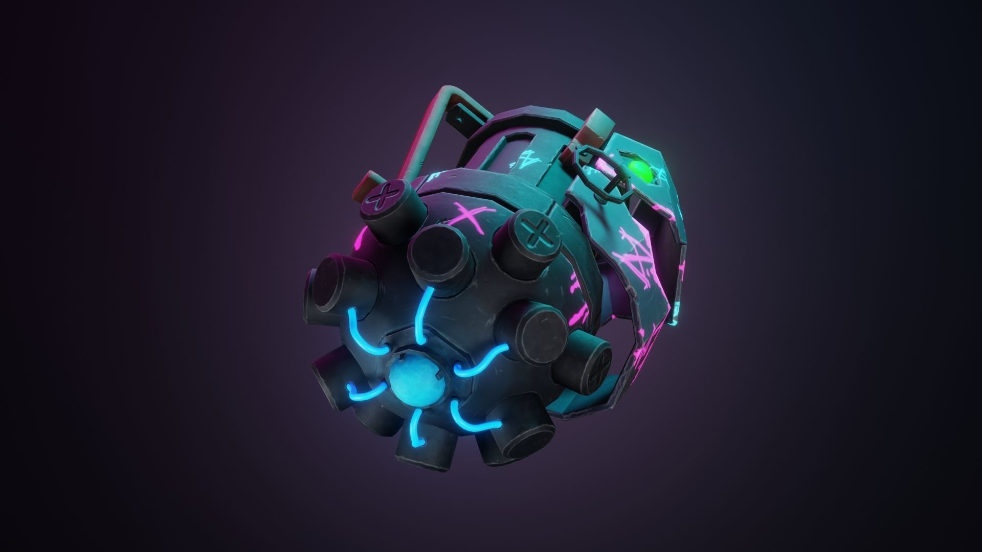 Arcane Jinx BOMB Grenade game-ready Low-poly 3D model_7