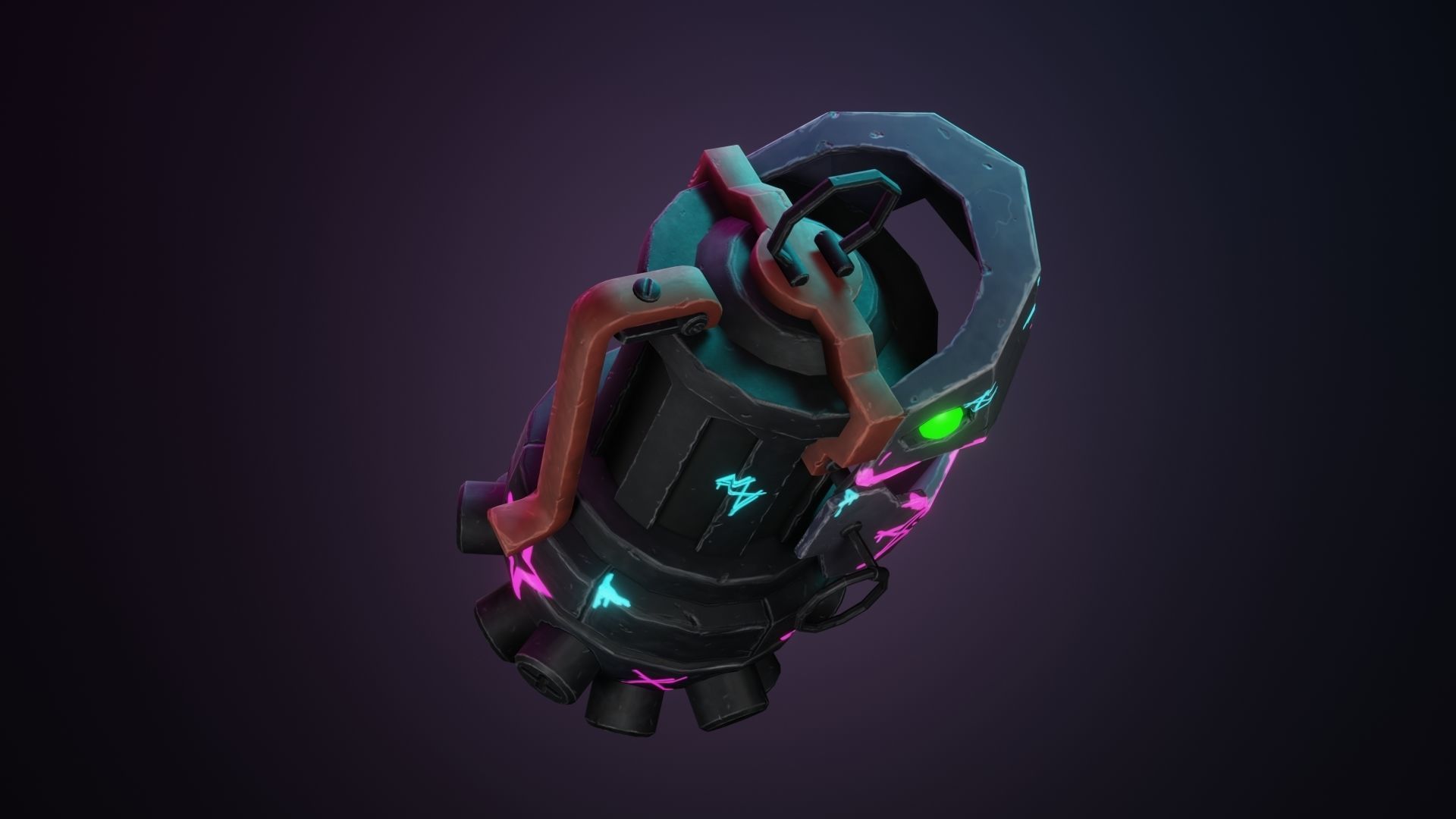 Arcane Jinx BOMB Grenade game-ready Low-poly 3D model_1