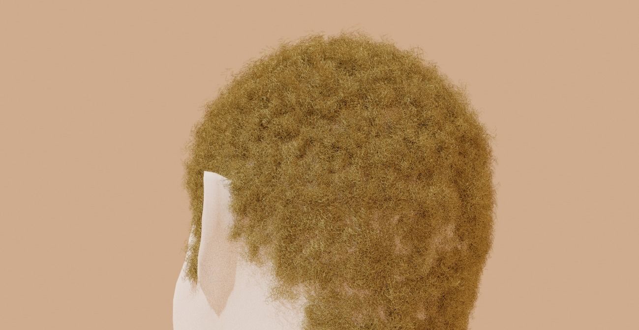 Short Blond Hair 3D model_2