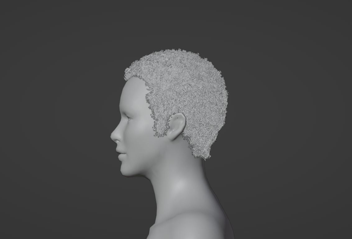 Short Blond Hair 3D model_13