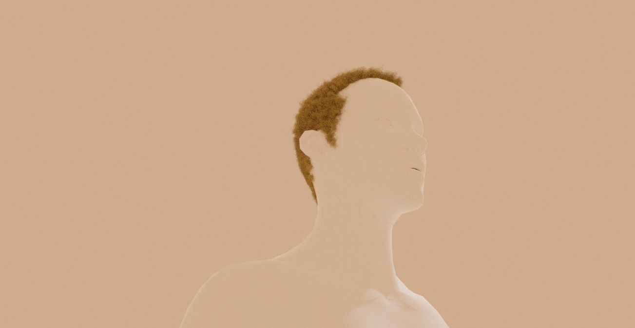 Short Blond Hair 3D model_4