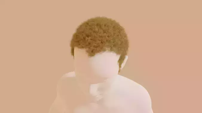 Short Blond Hair 3D model