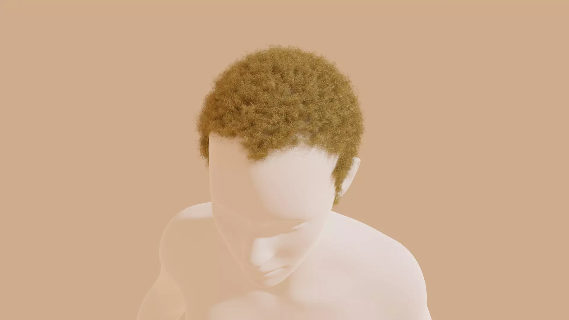 Short Blond Hair 3D model_0