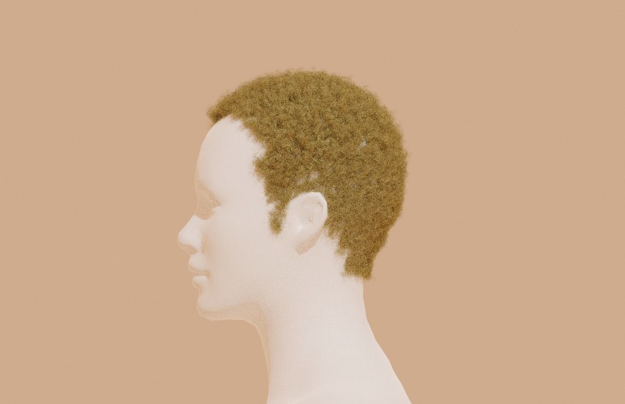Short Blond Hair 3D model_12