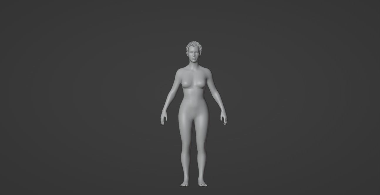 Short Blond Hair 3D model_21