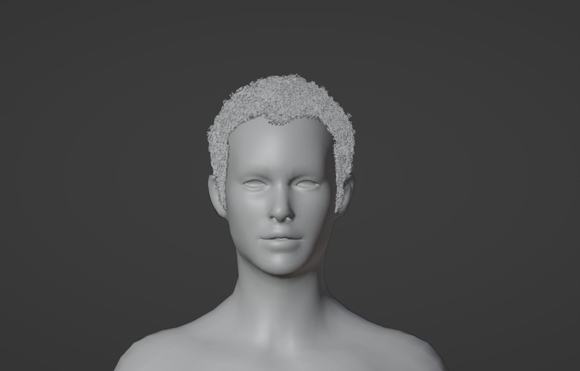 Short Blond Hair 3D model_7