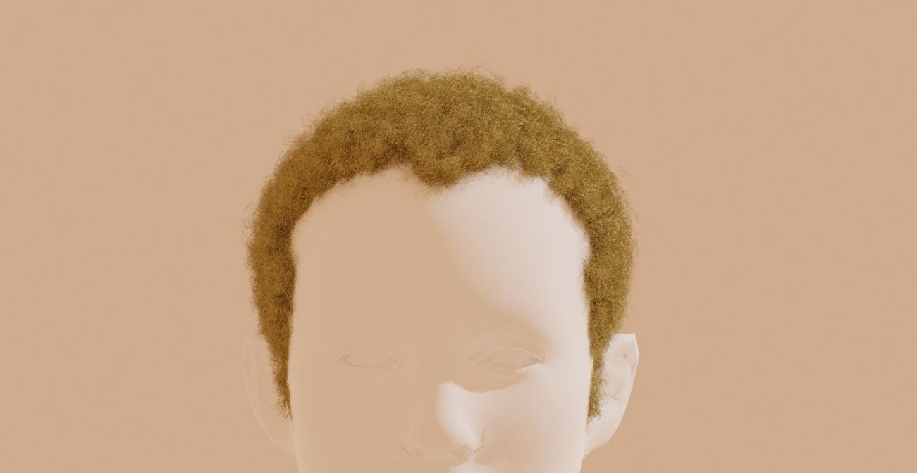 Short Blond Hair 3D model_1