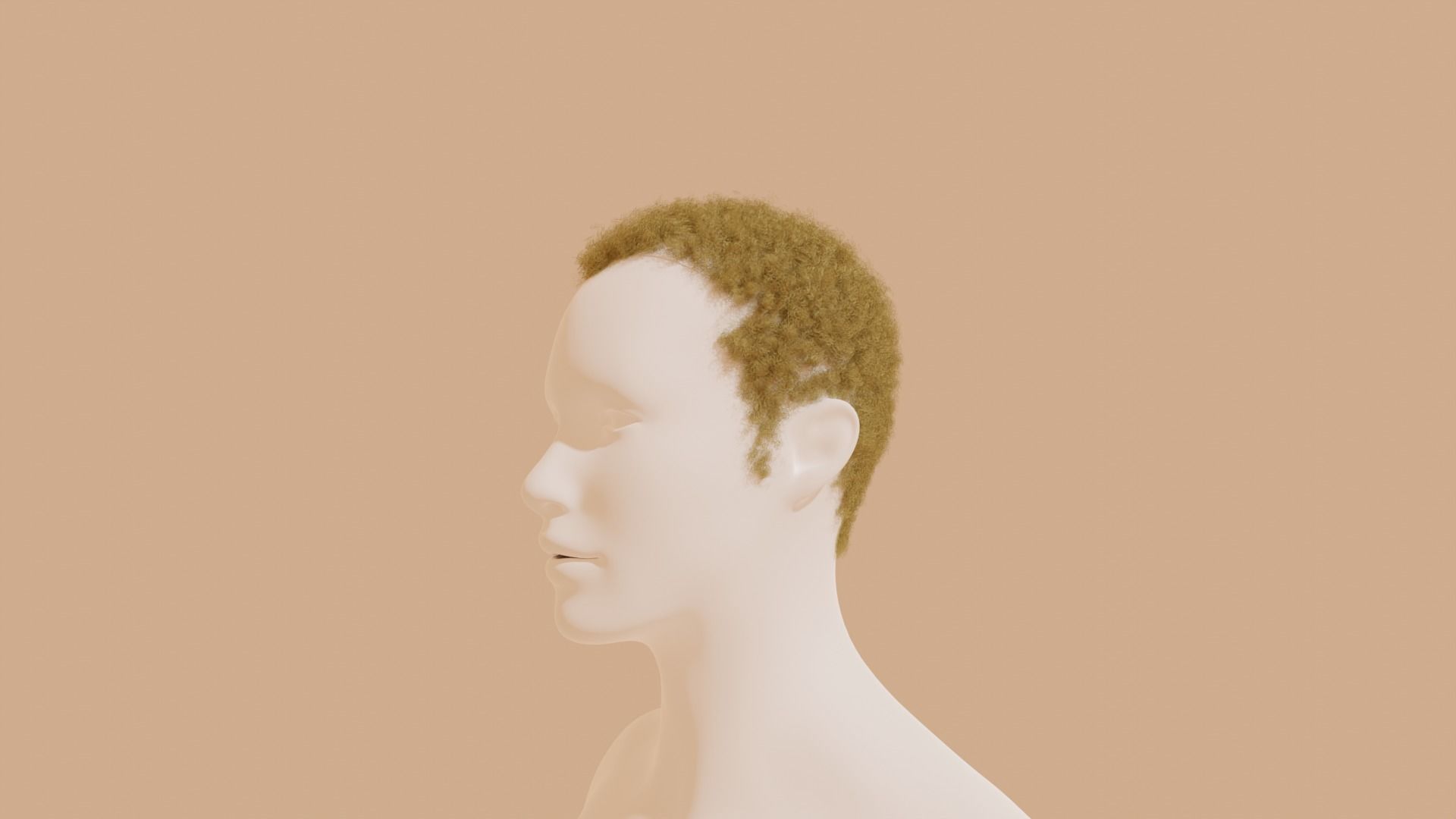 Short Blond Hair 3D model_3