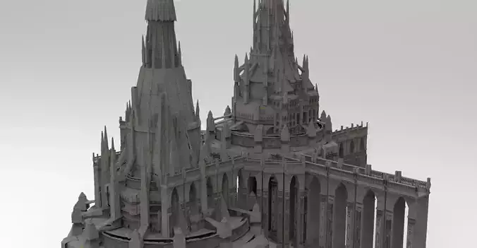 Dark Queens palace with bridges 