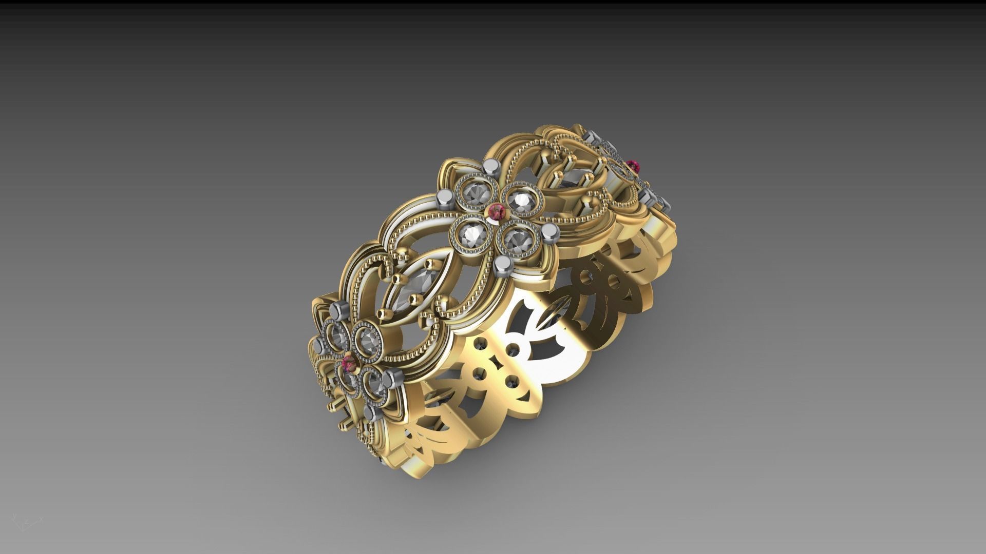 floral marquise ring stl verified  3D print model_2