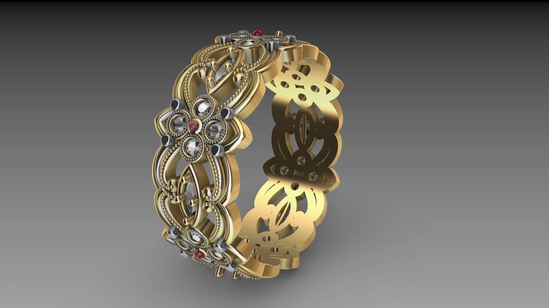 floral marquise ring stl verified  3D print model_1