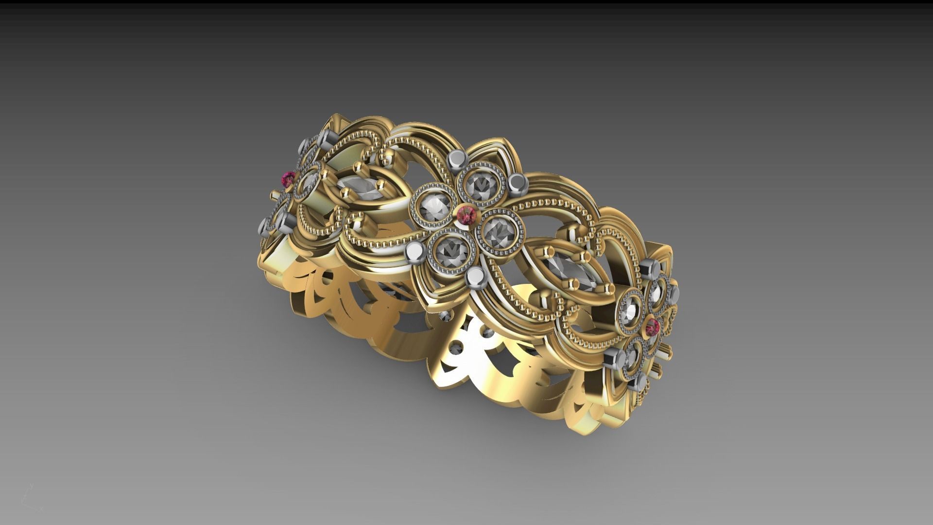 floral marquise ring stl verified  3D print model_21