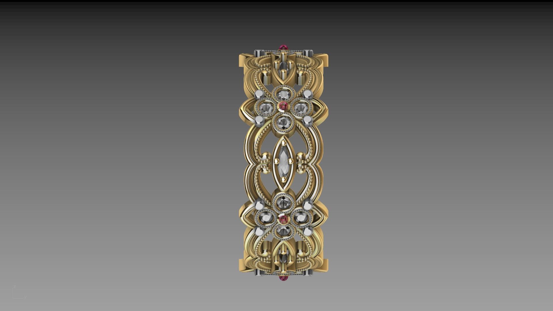 floral marquise ring stl verified  3D print model_26